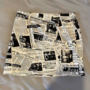 Current Moos newsprint mini skirt